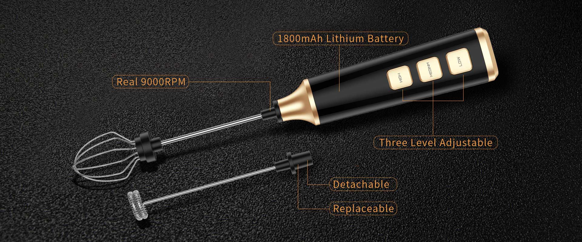 1800mAh Electric Milk Frother
